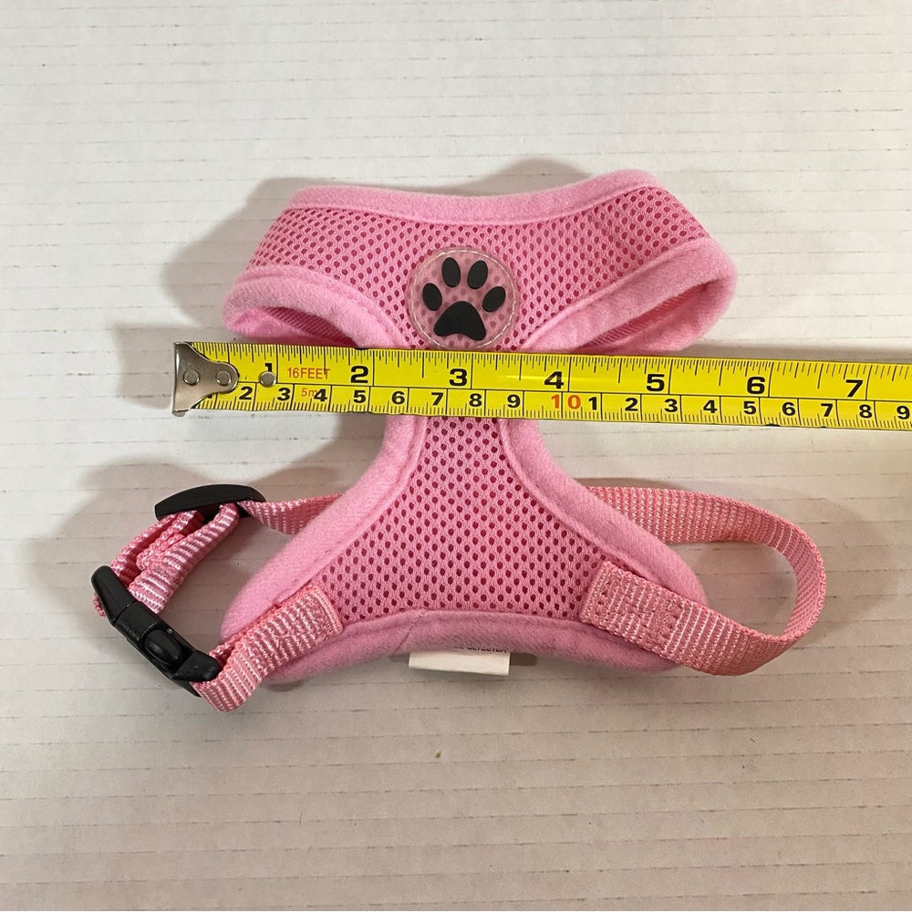 Pink Dog Harness with Paw Print - Picture 3 of 4
